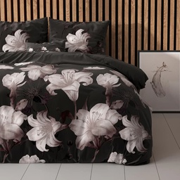 POSTELJINA ELEGANCE DARK FLOWER BLACK 