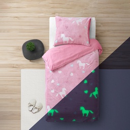 POSTELJINA GLOW IN THE DARK UNICORN PINK 