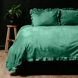 POSTELJINA VELVET RUFFLES GREEN 