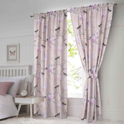 [P-20802213] SET OD 2 ZAVJESE FLORAL BIRDS ROSE