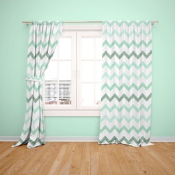 [P-20802954] SET OD 2 ZAVJESE ZIGZAG TEAL