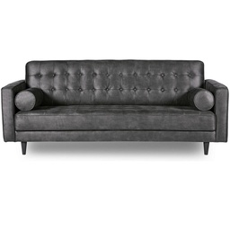 [8785260710440] SOFA BUTTON DARK BROWN/GREY 3 SEAT