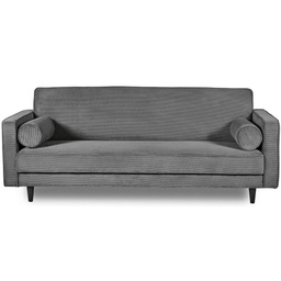 [8785260710488] SOFA STRIPE GREY 3 SEAT